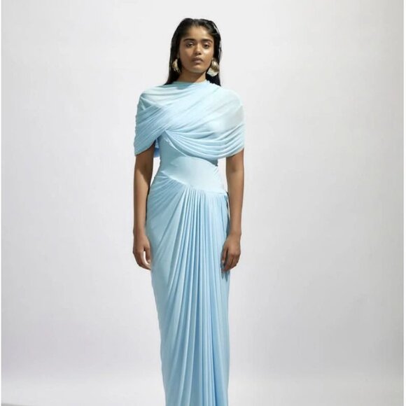 JASMINE BABY BLUE MAXI DRESS - Picture 7 of 9
